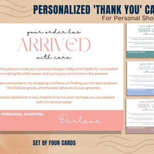 Thank You Card Bundle for Personal Shoppers, Customer Appreciation, Thank You, Personal Note, Grocery Shopper, Personal Shopper, Personalize
