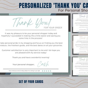 Personal Shopper Dankeskarte, Kunden-Dankeschön, Dankeskarte, Dankeskarte, Lebensmittelgeschäft-Einkäufer, Personal Shopper, Gig Worker, Danke