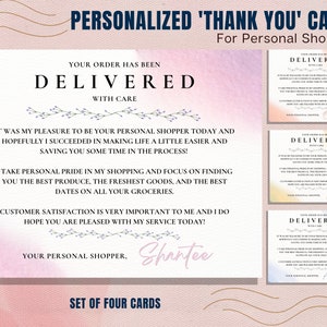 Personal Shopper Dankeskarte, Kunden-Dankeschön, Dankeskarte, Dankeskarte, Lebensmittelgeschäft-Einkäufer, Personal Shopper, Gig Worker, Danke