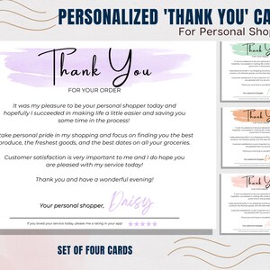 Personal Shopper Bedankkaart, Klant Bedankt, Bedankkaart, Bedankbriefje, Kruidenierswinkel Shopper, Personal Shopper, Gig Worker, Bedankt