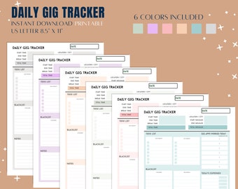 Gig Tracker, Mileage and Expense Log (Digital Download)