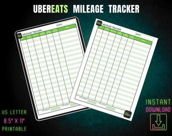 Doordash Mileage Trackers, Mileage Logs, Digital Prints, Printable ...