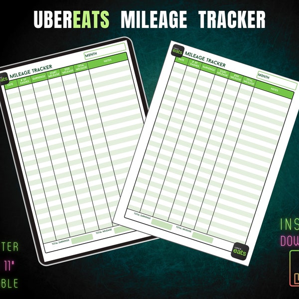 Uber Mileage Log - Etsy
