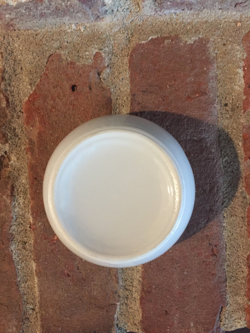 Vintage Mid Century Ceramic Yellow and White Ashtray