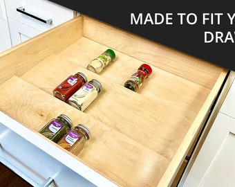 MAPLE Custom Kitchen Spice Rack Drawer Organizer Insert Tray| MODULAR | Organize your life with Custom Made to Fit Spice Organizers