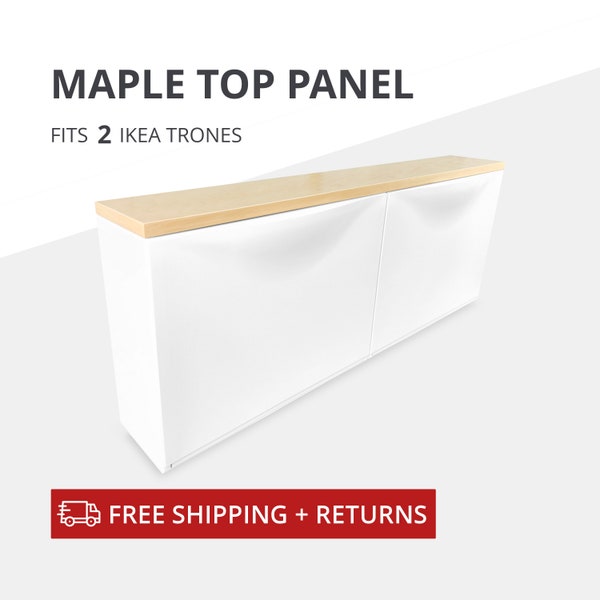 Wood Countertop panel for 2 Ikea Trones shoe cabinet • Maple plywood 3/4" thick • clear natural finish •  top cover shelf • Ikea Mod Hack