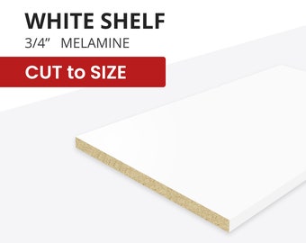 WHITE Cabinet Shelf  • Custom Cut-to-Size •  3/4" Thick • white melamine shelves for Kitchen, Bath, Closet, Laundry, Office, Arts & Crafts