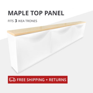 Wood Countertop panel for 3 Ikea Trones shoe cabinet • Maple plywood 3/4" thick • clear natural finish •  top cover shelf • Ikea Mod Hack