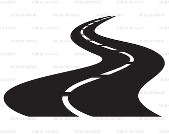 Road (Highway). Cut files for Cricut. Clip Art silhouette (eps, svg, pdf, png, dxf, jpeg).