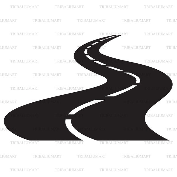 Road (Highway). Cut files for Cricut. Clip Art silhouette (eps, svg, pdf, png, dxf, jpeg).