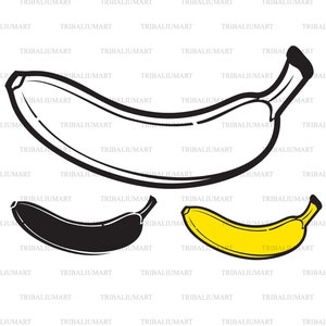 banane. Dateien für Cricut ausschneiden. ClipArt (eps, svg, pdf, png, dxf, jpg).