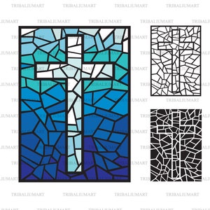 Croce in vetro colorato (eps, svg, pdf, png, dxf, jpeg).