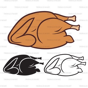 Pollo asado. Cortar archivos para Cricut. Clip Art (eps, svg, pdf, png, dxf, jpeg).