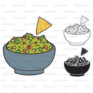 guacamole. Couper des fichiers pour Cricut. Silhouettes clip art (EPS, SVG, PDF, png, DXF, JPEG).