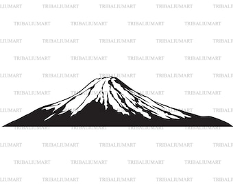 富士山。Cricut 用のカット ファイル。クリップ アート シルエット