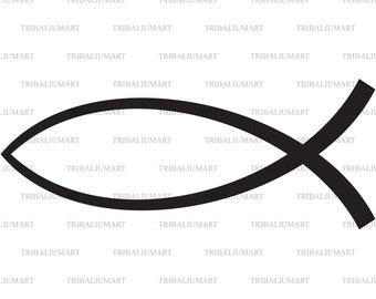 Christian fish symbol. Cut files for Cricut. Clip Art silhouettes (eps, svg, pdf, png, dxf, jpeg).