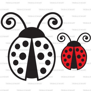 Coccinella o icona scarabeo. Tagliare i file per Cricut (eps, svg, pdf, png, dxf, jpeg).