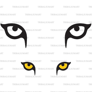 Olhos de leão. Cortar arquivos para Cricut. Silhueta de clipart (eps, svg, pdf, png, dxf, jpeg).