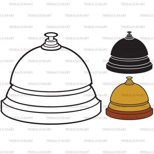 Hotelglocke. Dateien für Cricut ausschneiden. ClipArt Silhouette (eps, svg, pdf, png, dxf, jpg).