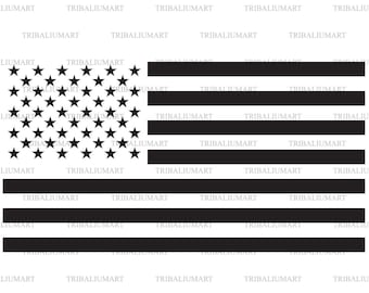 USA black flag (American transparent flag, United States of America). Cut files for Cricut. Clip Art (eps, svg, pdf, png, dxf, jpeg).