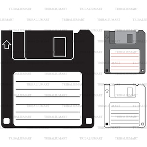 Floppy disk. Cut files for Cricut. Clip Art silhouette (eps, svg, pdf, png, dxf, jpeg).