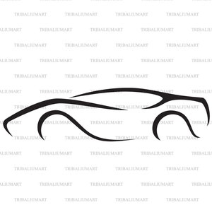 Sport car. Cut files for Cricut. Clip Art silhouettes (eps, svg, pdf, png, dxf, jpeg).