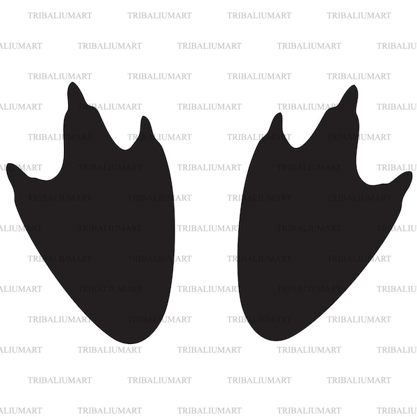 Penguin footprints (feet tracks). Cut files for Cricut. Clip Art silhouettes (eps, svg, pdf, png, dxf, jpeg).