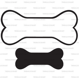 Dog bone. Cut files for Cricut. Clip Art silhouettes (eps, svg, pdf, png, dxf, jpeg).