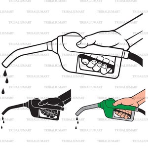 Benzinepomppistool. Bestanden knippen voor Cricut. Clip Art silhouet (eps, svg, pdf, png, dxf, jpeg).