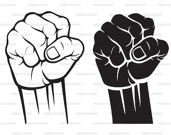 Fist. Cut files for Cricut. Clip Art silhouette (eps, svg, pdf, png, dxf, jpeg).