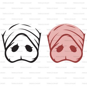 Varkens neus. Cut bestanden voor de Cricut. Clip Art silhouet (EPS, SVG, PDF, PNG, DXF, JPEG).