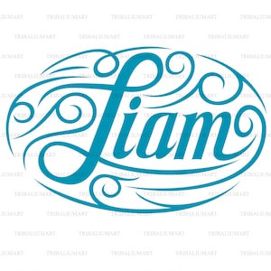男性の名前は Liam です。Cricut 用のカット ファイル。クリップ アートのシルエット (eps、svg、pdf、png、dxf、jpeg)。