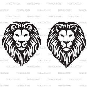Testa di leone. Taglia i file per Cricut. Clip Art (eps, svg, pdf, png, dxf, jpeg).