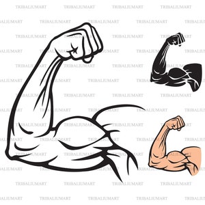 Biceps Muscle Flexing arm Showing Power, Bodybuilder, Fitness Design ...