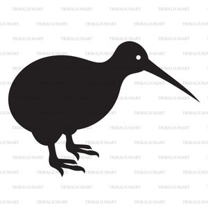 Pássaro kiwi. Cortar arquivos para Cricut. Silhuetas de clipart (eps, svg, pdf, png, dxf, jpeg).