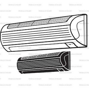 Air conditioner. Cut files for Cricut. Clip Art (eps, svg, pdf, png, dxf, jpeg).