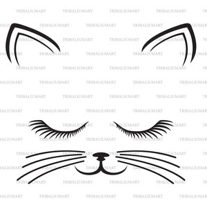 Süße Katze. Schnittdateien für Cricut. Clip Art Silhouette (eps, svg, pdf, png, dxf, jpeg).