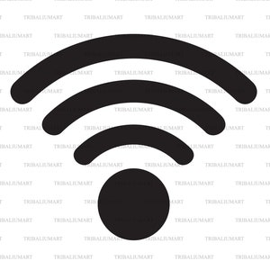 Wi-fi teken. Bestanden knippen voor Cricut. Illustraties silhouetten (eps, svg, pdf, png, dxf, jpeg).