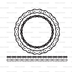 chaîne. Couper des fichiers pour Cricut. Silhouettes clip art (EPS, SVG, PDF, png, DXF, JPEG).