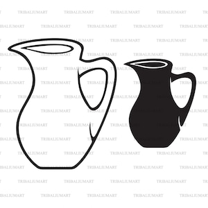 Mjölkkanna. Klippfiler för Cricut. Clip Art-silhuett (eps, svg, pdf, png, dxf, jpeg).