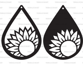 Download Sunflower Earrings Svg Etsy