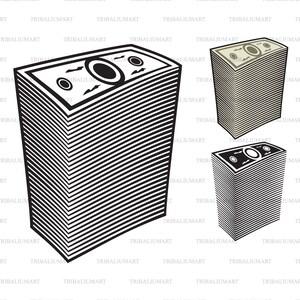 Un bel po' di soldi. Taglia i file per Cricut. Sagome Clip Art (eps, svg, pdf, png, dxf, jpeg).