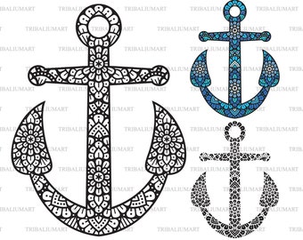 Mandala Anchor boho Design. Cut Files for Cricut. Clip Art - Etsy