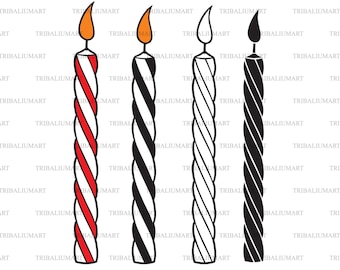 Birthday Candles Cut Files For Cricut Clip Art Eps Svg Etsy