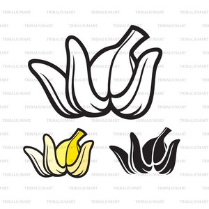 bananenschale. Dateien für Cricut ausschneiden. ClipArt (eps, svg, pdf, png, dxf, jpg).