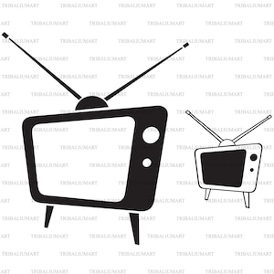 Retro-TV. Dateien für Cricut ausschneiden. ClipArt Silhouetten (eps, svg, pdf, png, dxf, jpg).