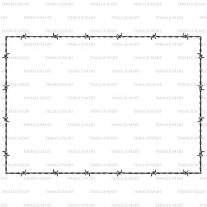 Stacheldrahtrahmen (Rahmen). Dateien für Cricut ausschneiden. ClipArt Silhouetten (eps, svg, pdf, png, dxf, jpg).