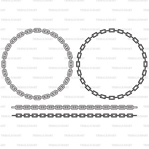 Telaio a catena (rotondo). Taglia i file per Cricut. Sagome Clip Art (eps, svg, pdf, png, dxf, jpeg).