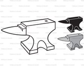 Anvil. Cut files for Cricut. Clip Art silhouettes (eps, svg, pdf, png, dxf, jpeg).