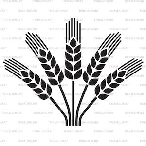 Oreja de trigo. Cortar archivos para Cricut. Siluetas Clip Art (eps, svg, pdf, png, dxf, jpeg).